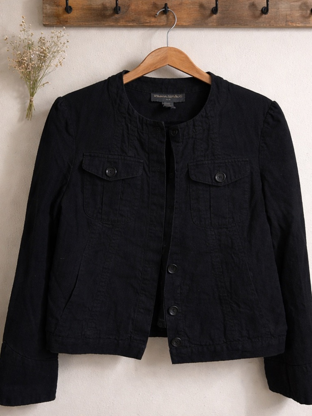 Banana Republic Black Tailored Cotton Blazer